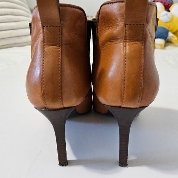 Ralph Lauren Leather Ankle Boots Camel Brown SZ 6.5 - Picture 13 of 14